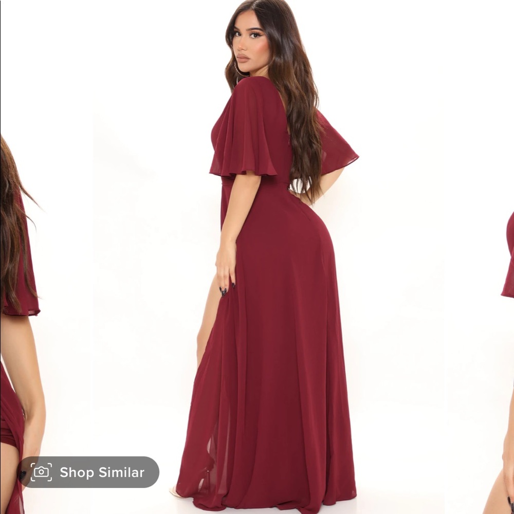 Burgundy maxi dress from fashionnova size small - Picture 2 of 7